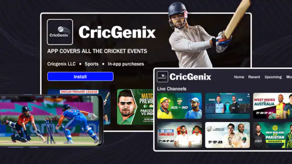 Cricgenix:تلفزيون الكريكيت الم