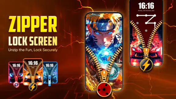 Zipper Lock Screen & 4K