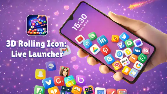 3D Rolling Icon: Live Launcher