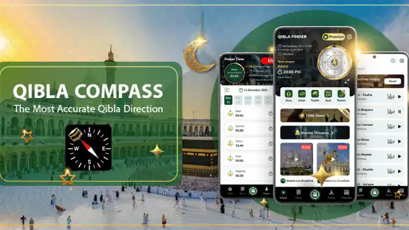 Qibla kompas- Qibla retning
