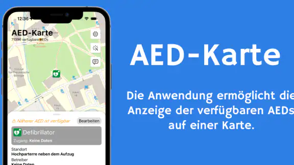 AED-Karte - Defibrillatoren