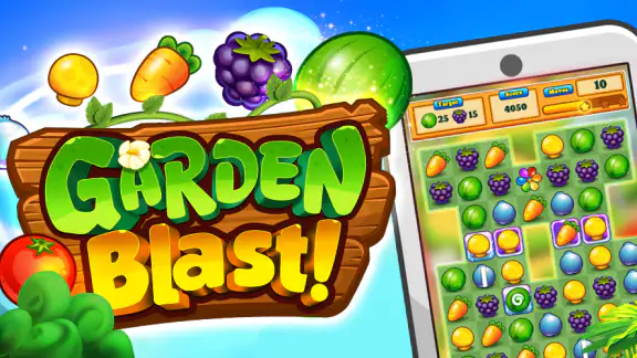 Garten Match 3 Puzzlespiel