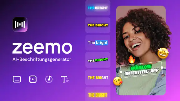 Zeemo:KI Video & Untertitel