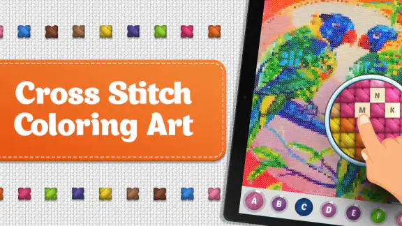 Cross Stitch Coloring Art