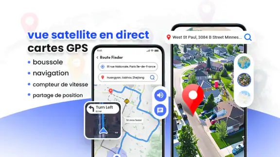 Cartes GPS satellite en direct