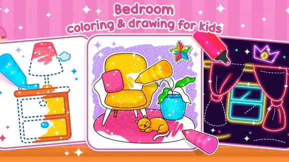 Coloriage de Chambre à Coucher
