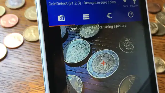 Détecteur de pièces en euros