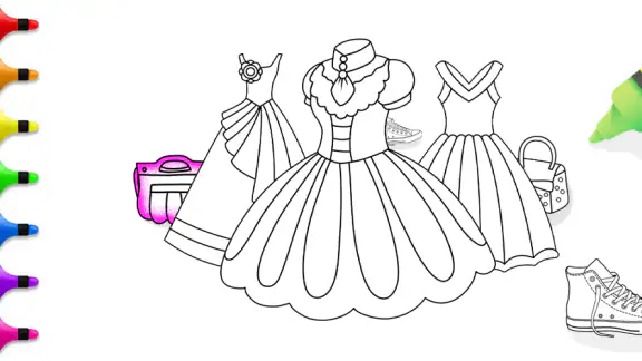 Dress Coloring Game Glitter
