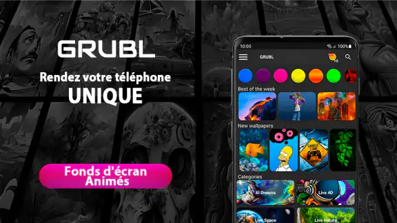 GRUBL™ 4D Fonds d'écran + IA