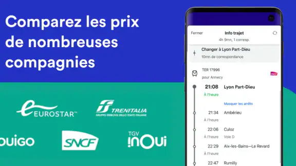 Trainline: voyage train et bus