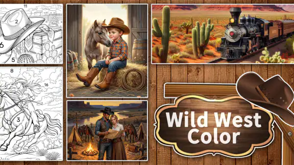 Wild West Color by Number Book