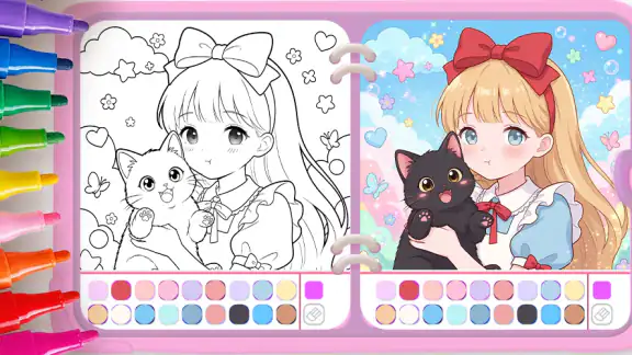 Cute Drawing : Anime Color Fan