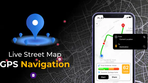 GPS वॉइस नेविगेशन अर्थ मैप