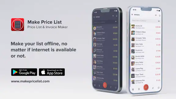 Make Price List & Invoice