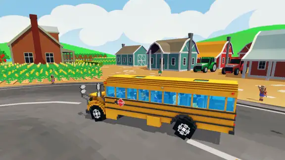 School Bus Farm Driving