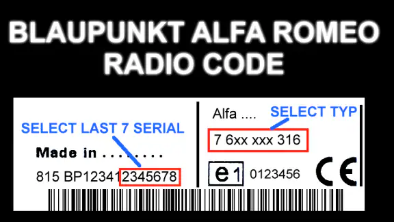 Blaupunkt Alfa RadioCodeDecode