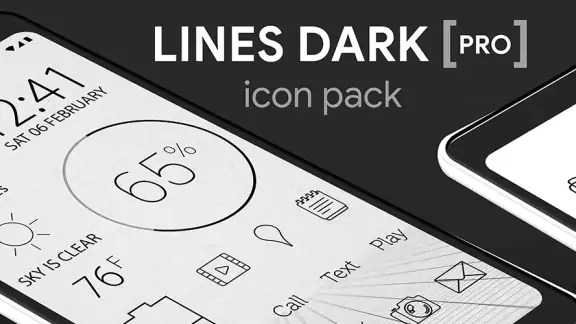 Lines Dark Pro - Icon Pack