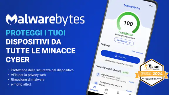 Sicurezza mobile Malwarebytes