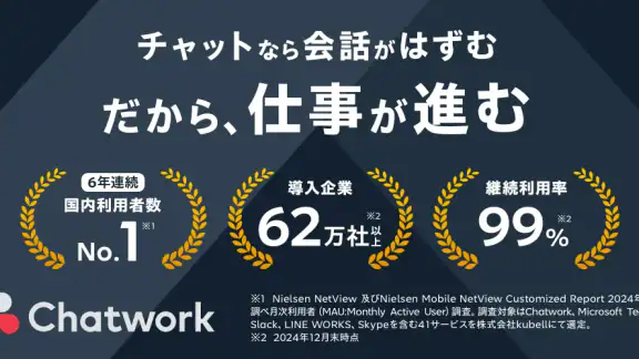 Chatwork - 仕事効率化に使えるビジネスチャット