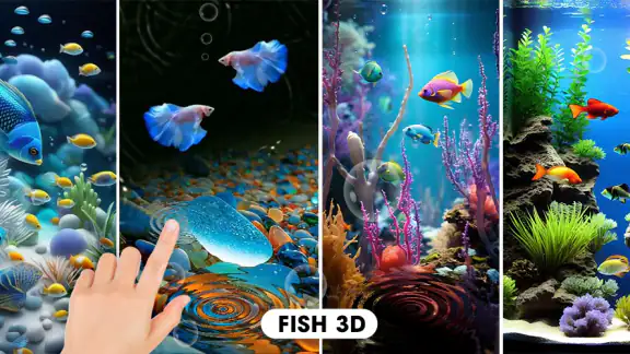 Fish On Screen 3D Wallpaper