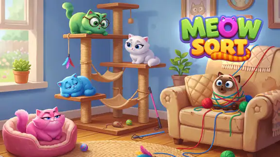 Meow Sort-Color Puzzle Master