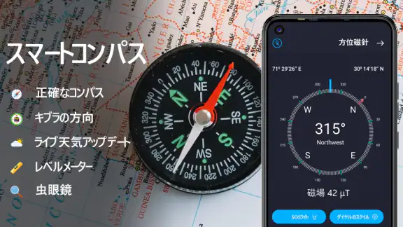 スマートコンパス:デジタルコンパス