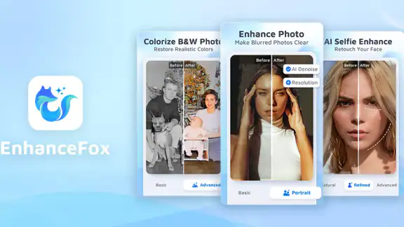 高画質化にする、古い写真を修正 - EnhanceFox