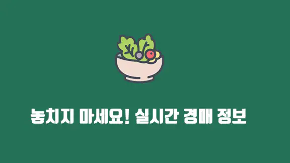 농산물경매가격 - 실시간 경매 정보 한눈에