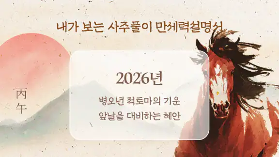 만세력 설명서 - 만세력, 사주, 운세, AI 사주