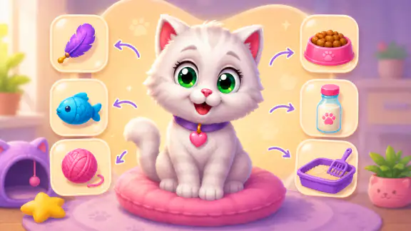 Baby fluff cat game