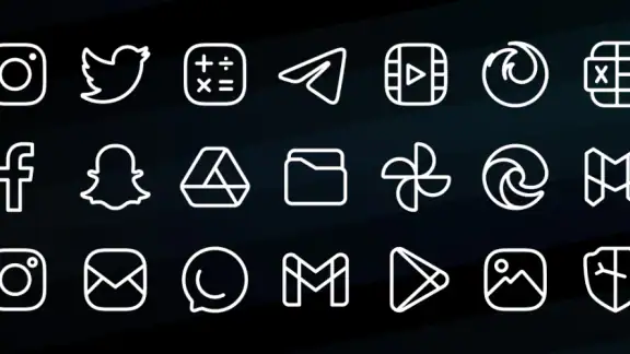 Caelus White: linear icon pack