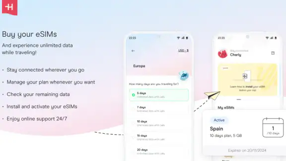 Holafly eSIM: Ubegrenset data