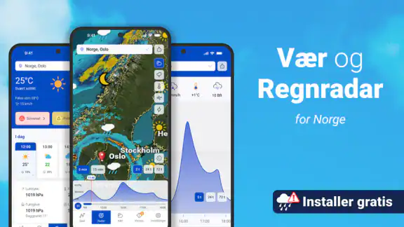 Vær & Radar med Regnradar