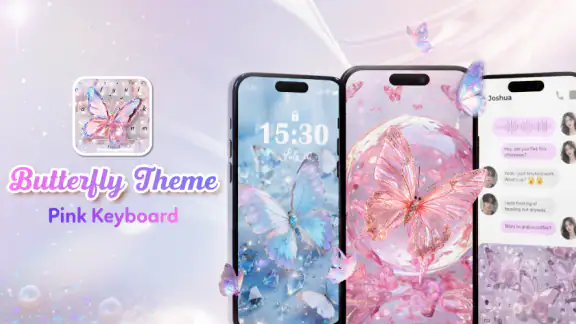 Butterfly Theme: Pink Keyboard