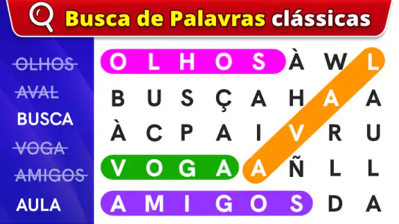 Caça palavras: Jogo de palavra