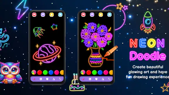 Doodle Arte: Brilho Neon