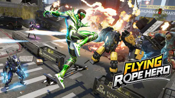 Flying Rope Hero: City Fighter