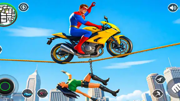 Spider Rope Hero Rescue City