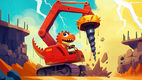 Dinosaur Grävmaskinspel