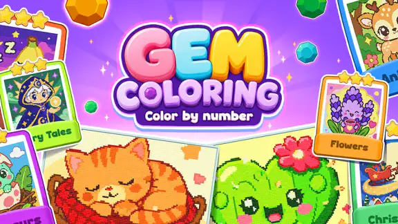 Gem Coloring: Color by Number