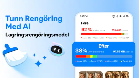 Rensa mobil: frigör utrymme