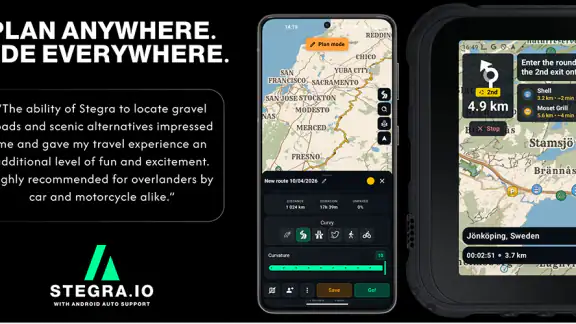 Stegra.io - Motorcykel-GPS