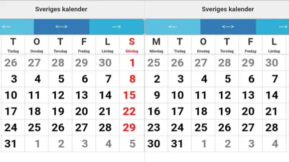 Sveriges kalender