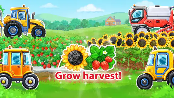 Tractor, car: kids farm games