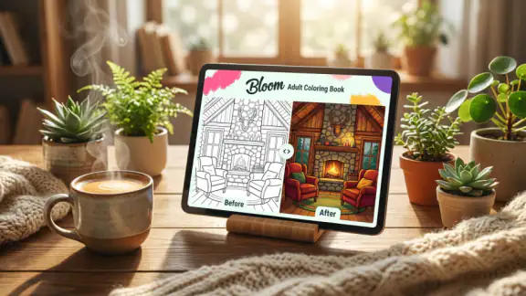 Adult Coloring Book - Bloom