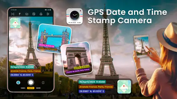GPS วันที่และเวลา ประทับ กล้อง