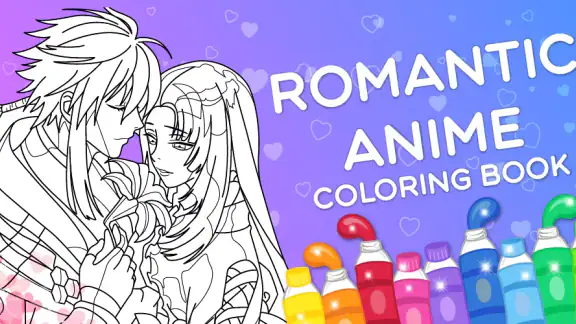 Romantic Anime Coloring Book