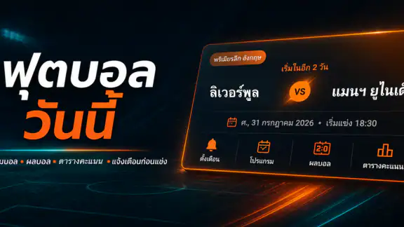 ฟุตบอลวันนี้: ผลบอล โปรแกรมบอล