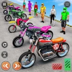 Motorcykel stunt spil 3D icon