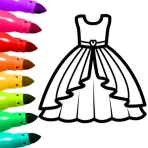 Dress Coloring Game Glitter icon